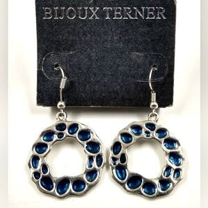 Bijoux Terner Animal Print Earrings Jewelry Blue Stone  New